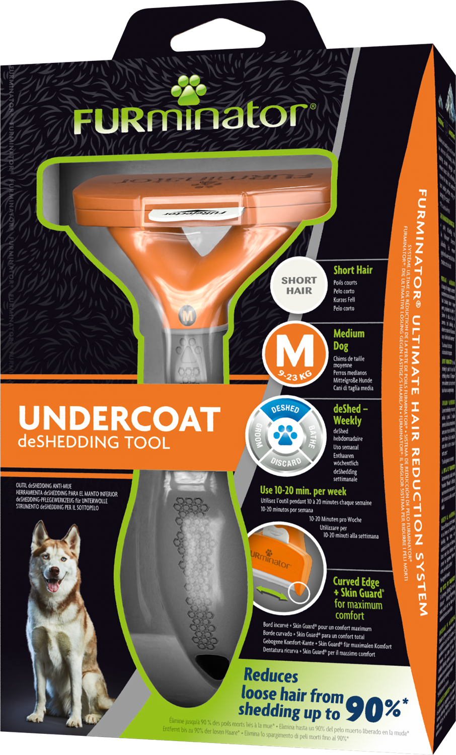 FURminator Strumento deShedding per Cani Medi a Pelo Corto FURminator Strumento deShedding per Cani Medi a Pelo Corto